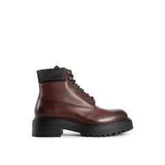 Prada Brown Calfskin Lace-Up Boots - EU41/US8