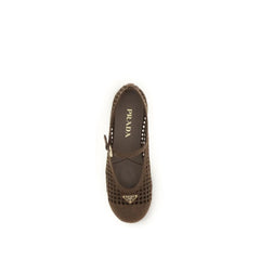 Prada Brown Cotton Ballet Flats - EU39/US9