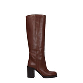 Prada Brown Leather High Heel Boots - Boots