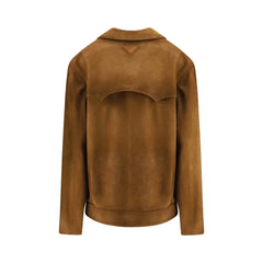 Prada Brown Leather Jacket - Coats & Jackets