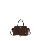 Prada Brown Suede Leather Shoulder Bag