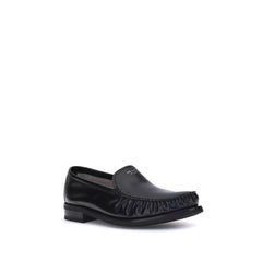 Prada Brushed Leather Loafers - Flats