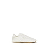 Prada Cream Calf Leather Bos Taurus Low Top Sneakers