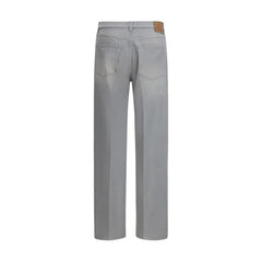 Prada Gray Cotton Straight-Leg Jeans