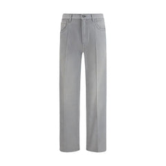 Prada Gray Cotton Straight-Leg Jeans