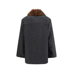 Prada Gray Fleece Wool Coat - IT38 | S