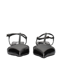 Prada Gray Leather Flat Sandals - EU36.5/US6.5