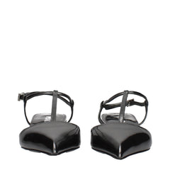 Prada Gray Leather Flat Sandals - EU36.5/US6.5