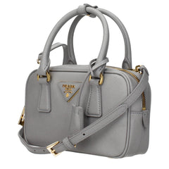 Prada Gray Leather Handbag