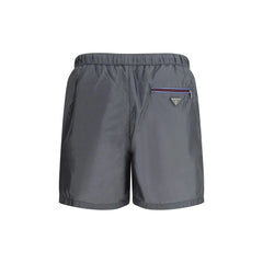 Prada Gray Recycled Polyamide Short And Mini Shorts