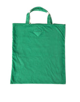 Prada Green Jersey Fabric Logo Shoulder Shopping Tote Shopping Bag - Shopping Totes