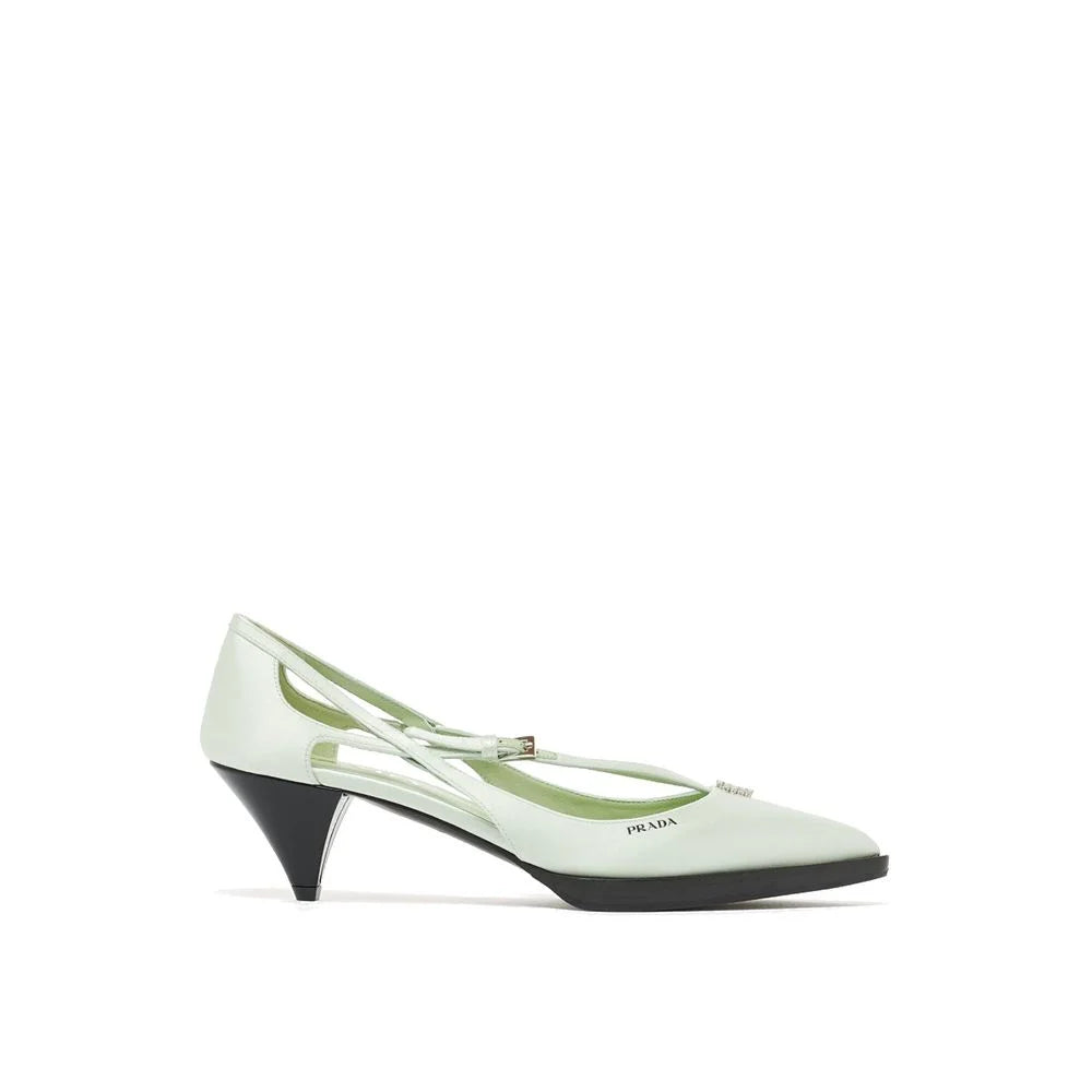 Prada Green Silk Mid Heel Pumps - EU39/US9