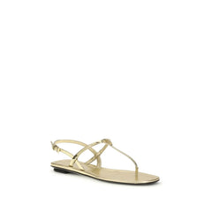 Prada Silver Calf Leather Bos Taurus Flat Sandals - EU37/US7