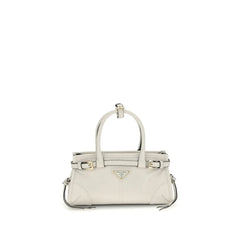 Prada White Calf Leather Bos Taurus Handbag