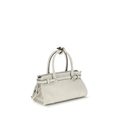 Prada White Calf Leather Bos Taurus Handbag