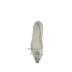 Prada White Calf Leather Bos Taurus Lace-Up