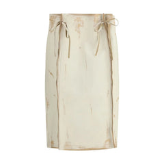 Prada White Calf Leather Bos Taurus Midi Skirt - IT40 | M