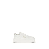 Prada White Calf Leather Bos Taurus Platform Sneakers