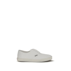Prada White Cotton Low Top Sneakers