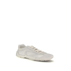 Prada White Fabric Low Top Sneakers
