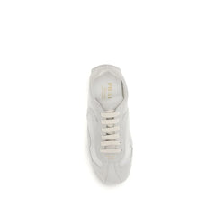 Prada White Fabric Low Top Sneakers