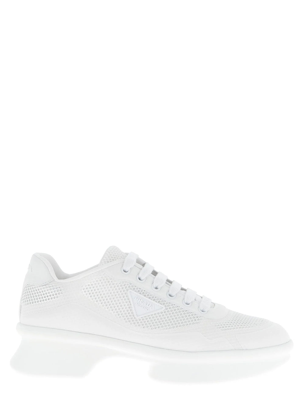 Prada White Polyester Athletic Sneakers