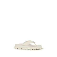 Prada White Rubber Flip-Flop Sandals