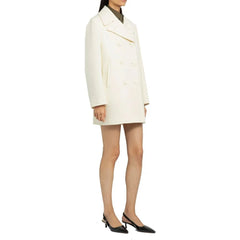 Prada White Wool Coat - 44