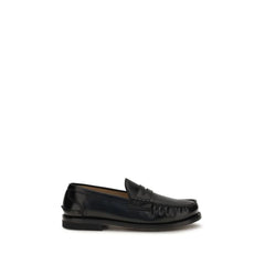 Premiata Black Calf Leather Bos Taurus Slip-On Loafers - EU43/US10