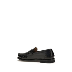Premiata Black Calf Leather Bos Taurus Slip-On Loafers - EU43/US10