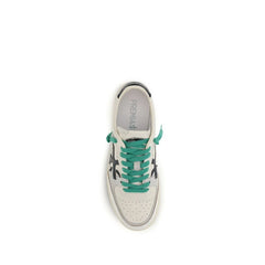Premiata White Calf Leather Bos Taurus Low Top Sneakers