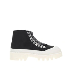 Proenza Schouler Black Canvas Lace-Up Boots - EU37/US7