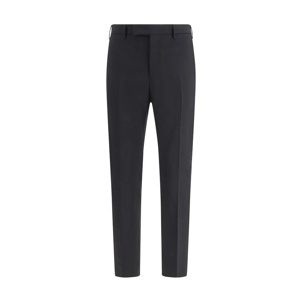 PT Torino Black Fleece Wool Pants