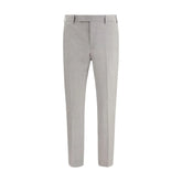 PT Torino Gray Fleece Wool Dress Pants