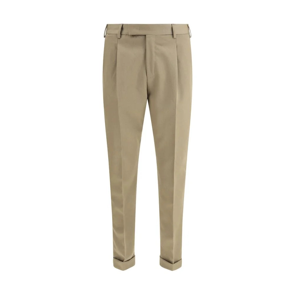 PT Torino Green Fleece Wool Dress Pants