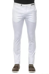 PT Torino White Cotton Men Slim Trouser - IT54 | XXL - Trousers