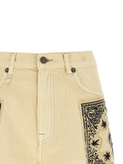 R13 Beige Cotton Bermuda Shorts