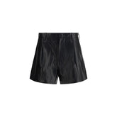 R13 Black Calf Leather Bos Taurus Bermuda Shorts - 27