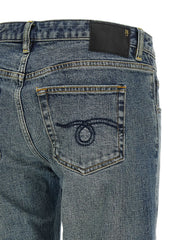 R13 Blue Cotton Flared Jeans