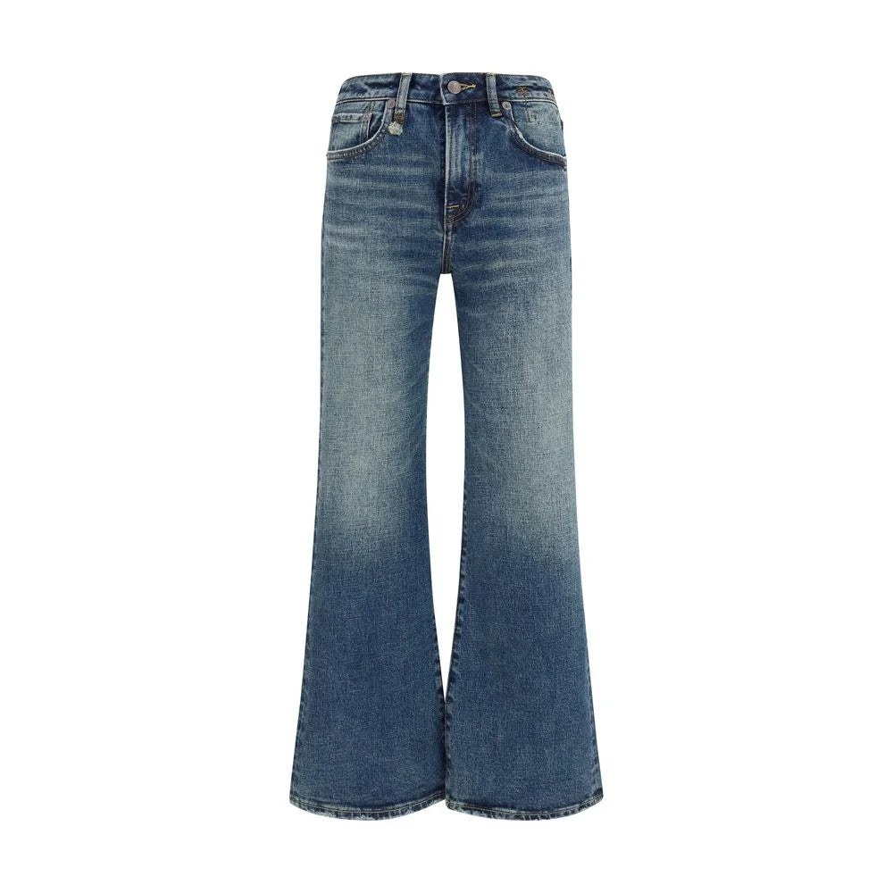 R13 Blue Cotton Flared Jeans - 27