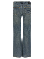 R13 Blue Cotton Flared Jeans