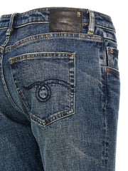 R13 Blue Cotton Flared Jeans