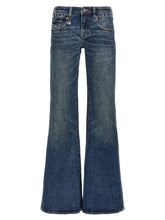 R13 Blue Cotton Flared Jeans