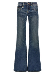 R13 Blue Cotton Flared Jeans