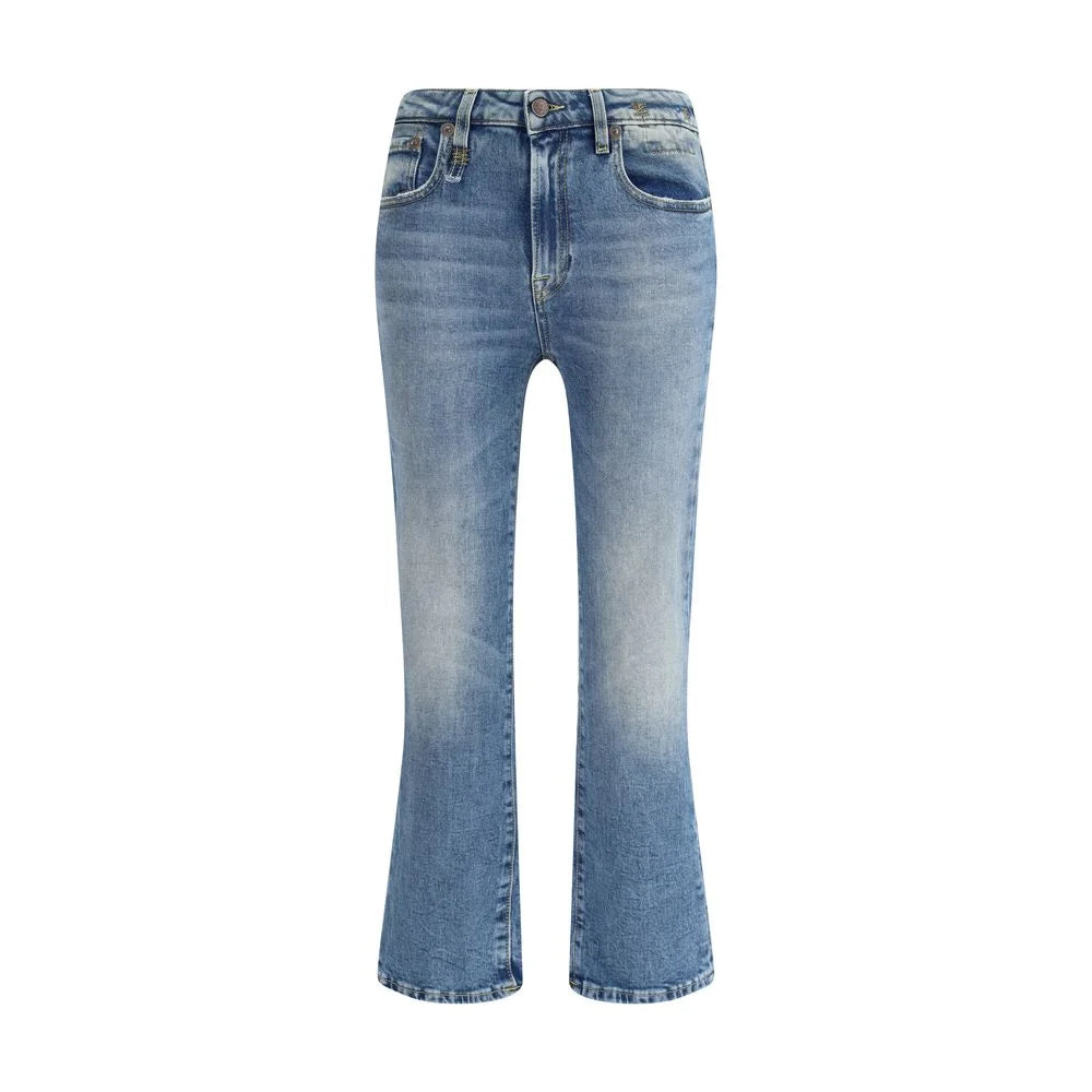 R13 Blue Cotton Flared Jeans