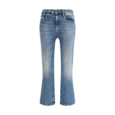 R13 Blue Cotton Flared Jeans