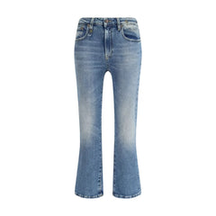 R13 Blue Cotton Flared Jeans