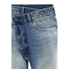 R13 Blue Cotton Straight-Leg Jeans - 26
