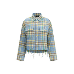 R13 Blue Wool Pattern Shirt - M