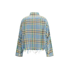 R13 Blue Wool Pattern Shirt - M